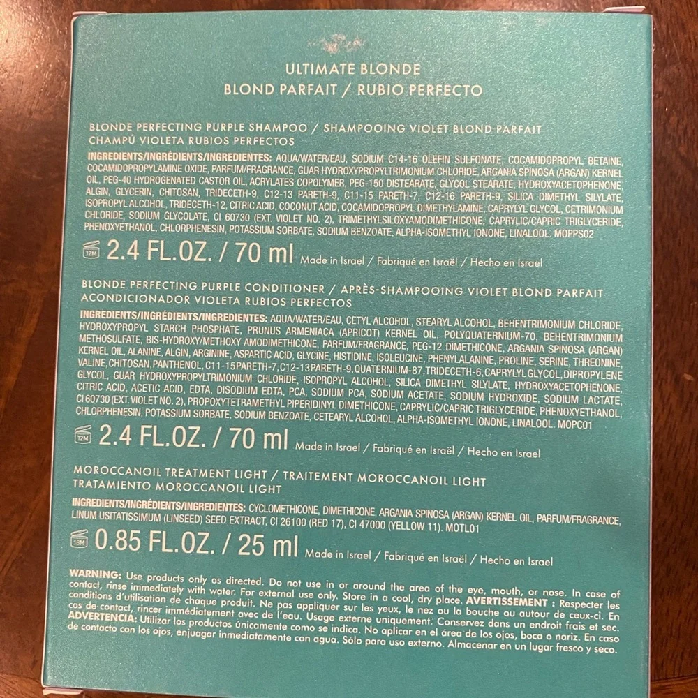 Moroccanoil Purple Blonde Shampoo Conditioner Treatment Kit